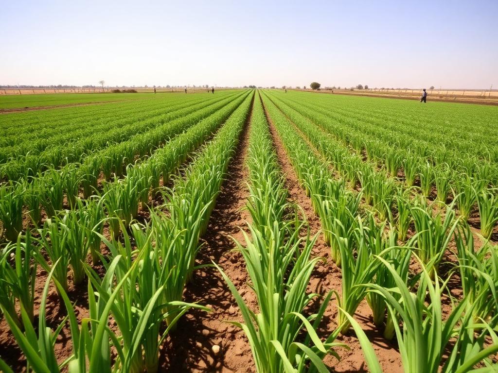 Onion field in Egypt's fertile agricultural land