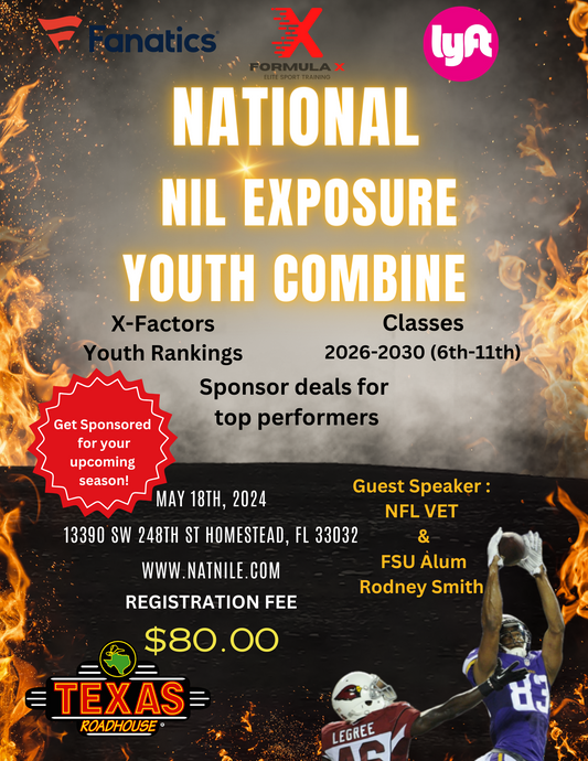 National NIL Exposure Youth Combine Registration (Limited time 50 players Sponsored Free)